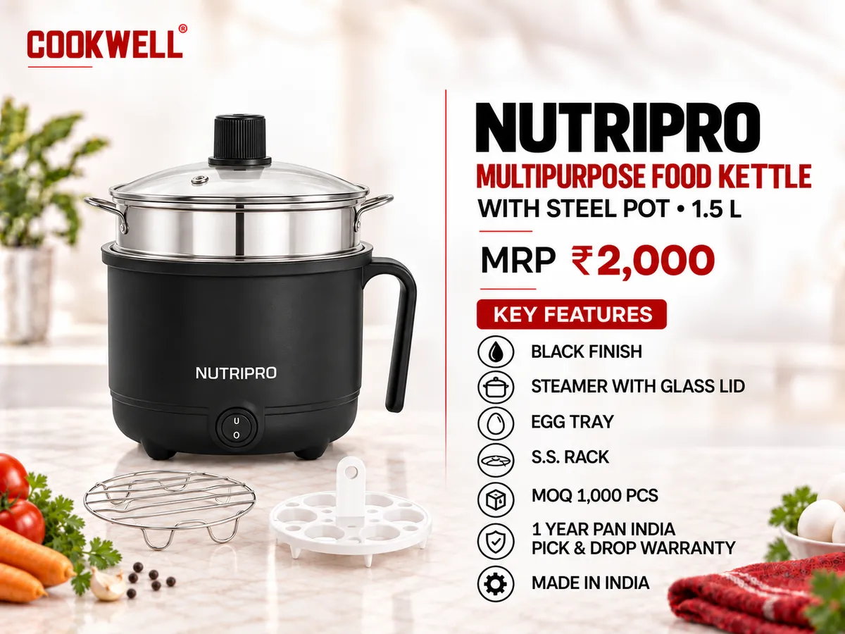 Nutripro Multipurpose Nonstick Kettle With Steel Pot