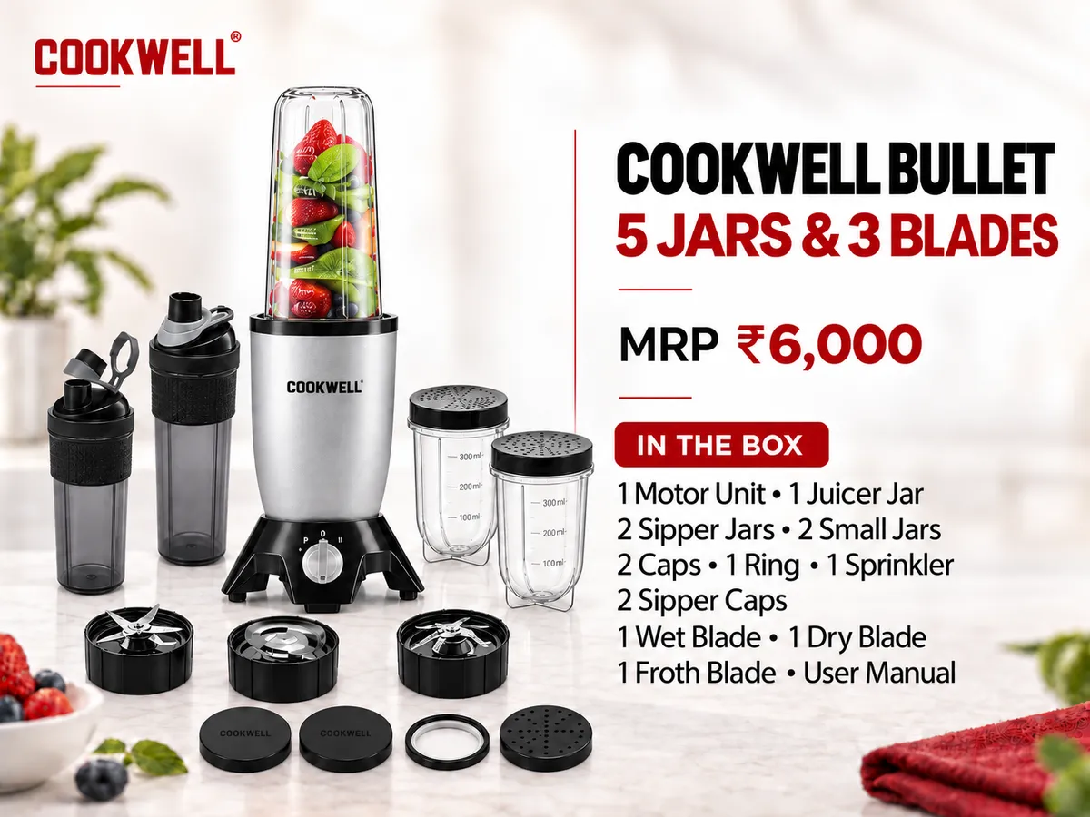 Cookwell Bullet 5 Jar & 3 Blades