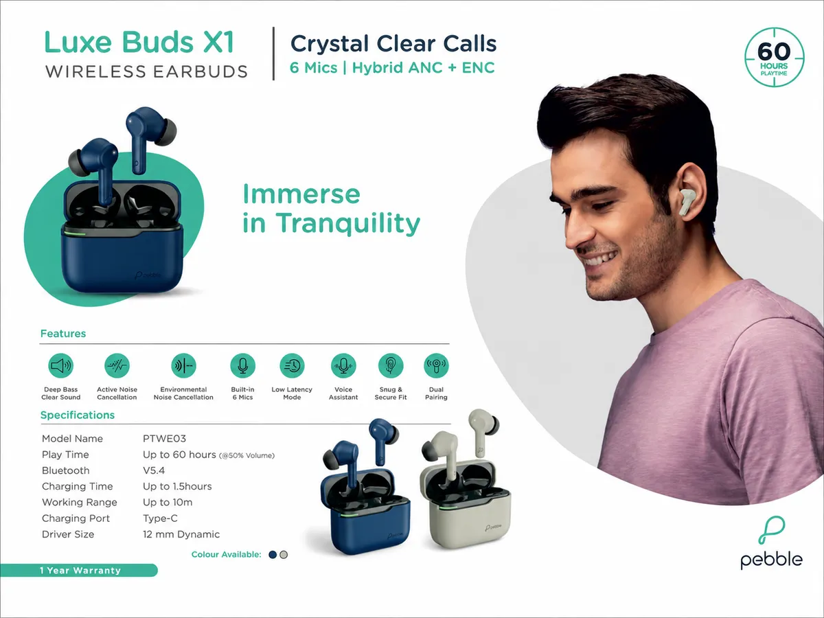 Pebble Luxe Buds X1
