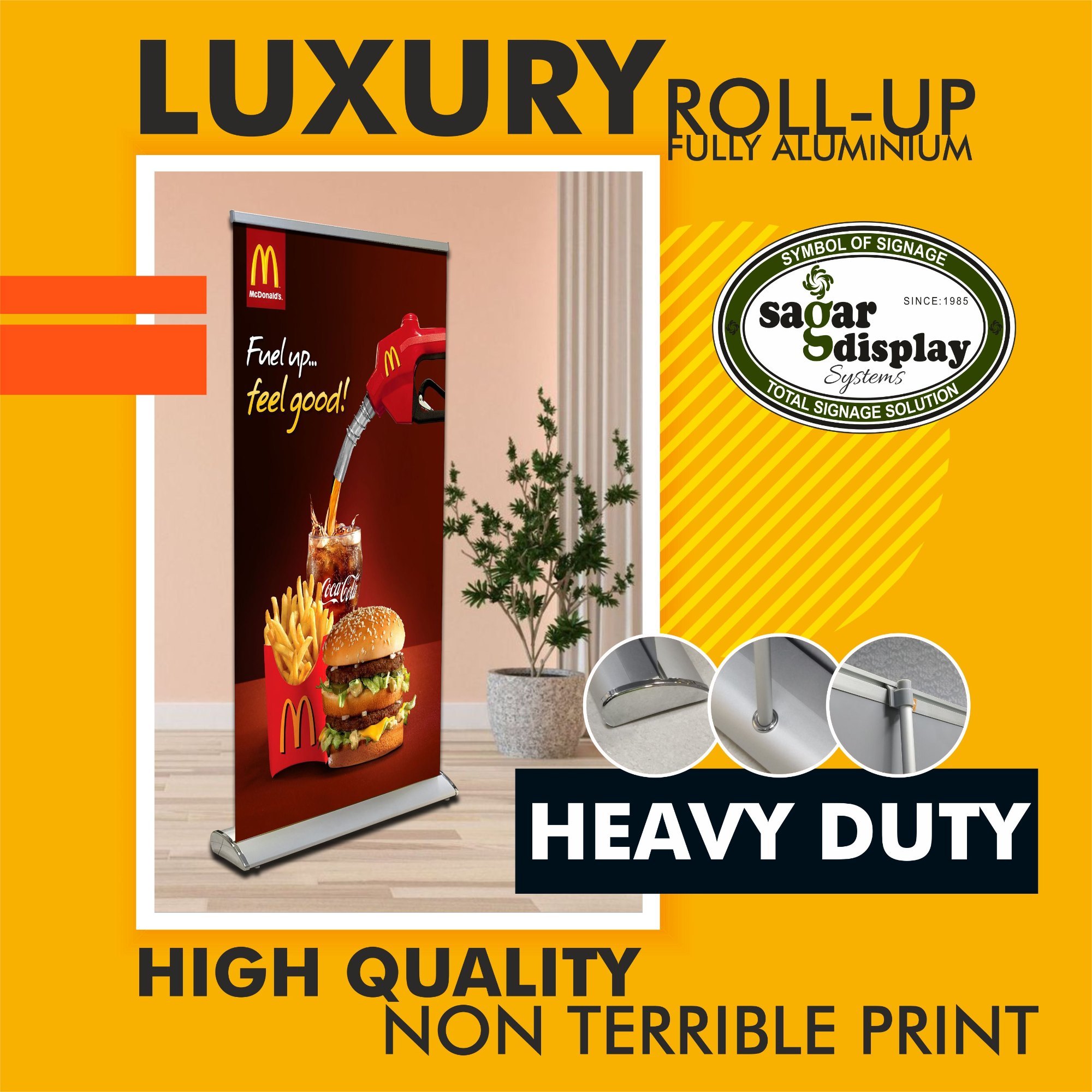 Aluminium PVC Printed Roll Up Flex Advertising Standee