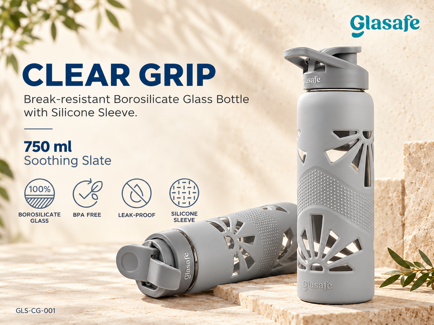 Glasafe Clear Grip Bottle 750ml