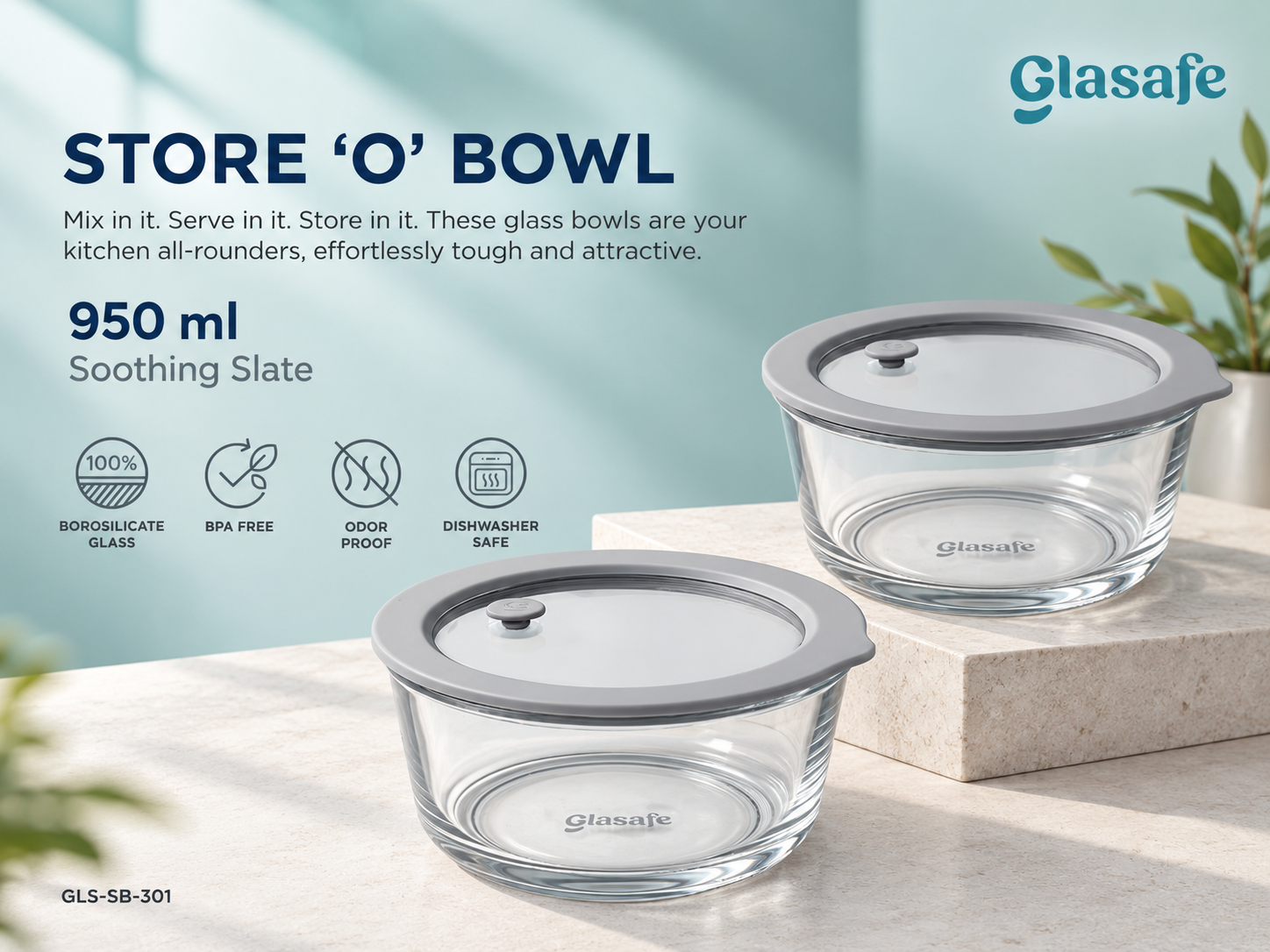 Glasafe Store 'O' Bowl 950ml