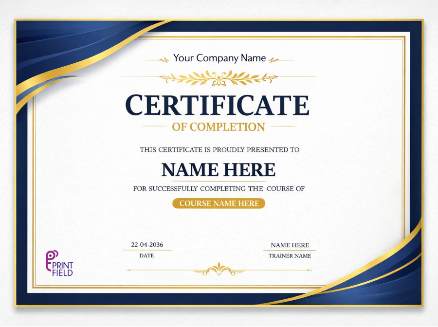A4 Customised Certificates