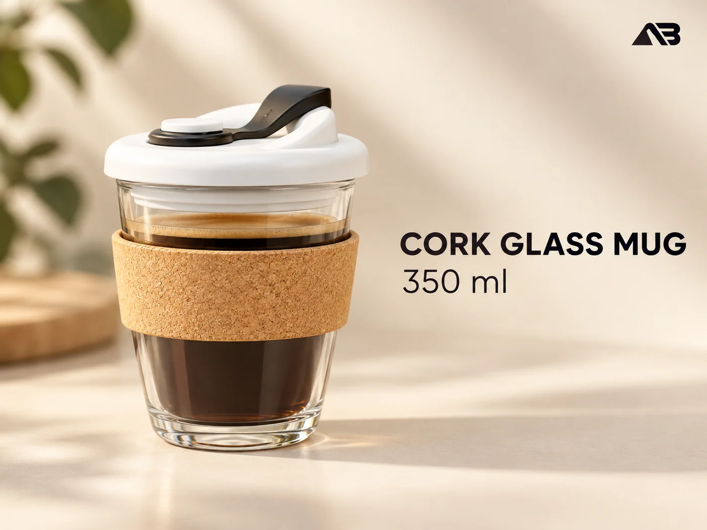 Aqua-Bot CORK GLASS MUG 350 ml