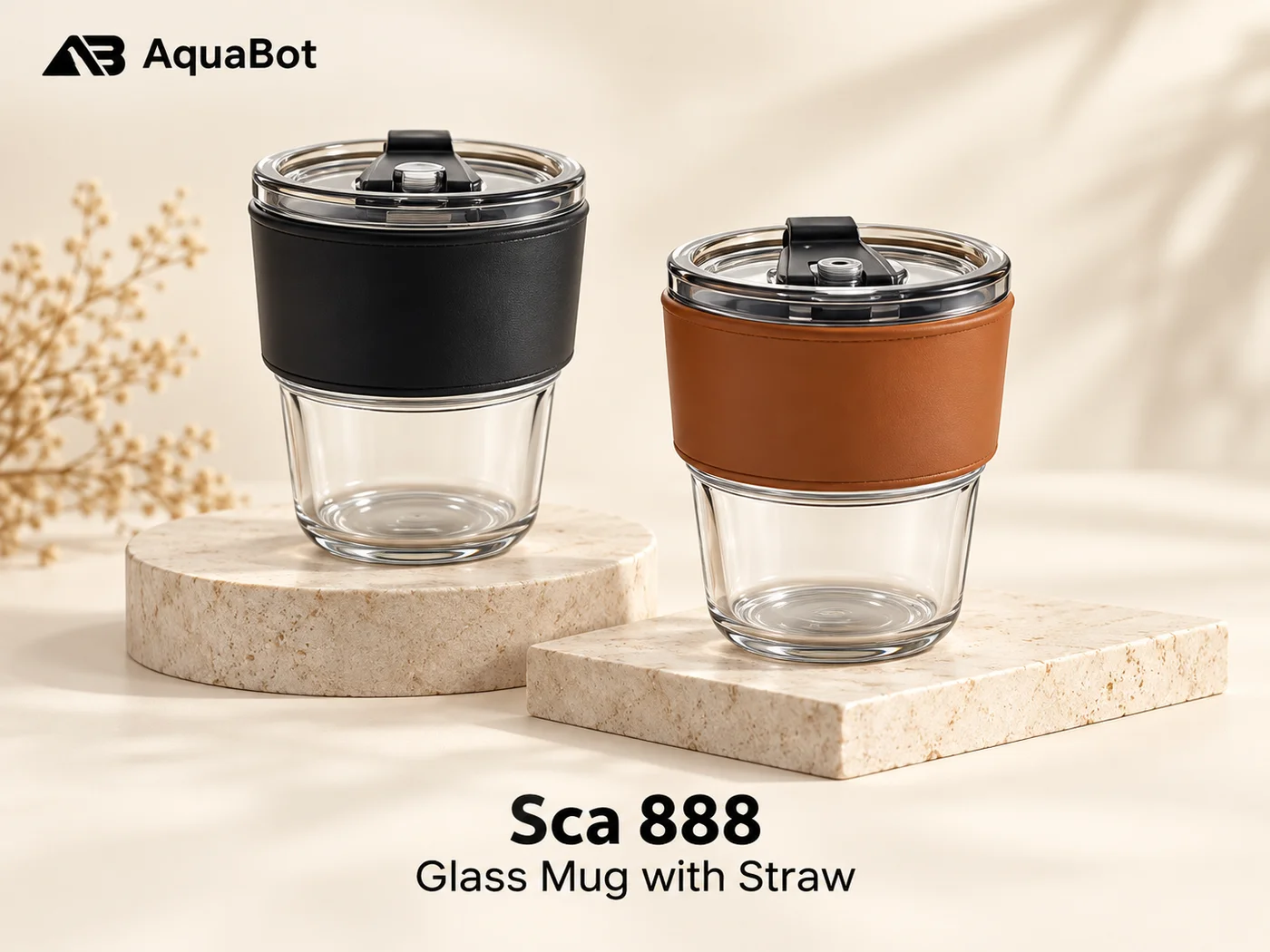 Aqua-Bot Sca 888 Glass Mug with Straw