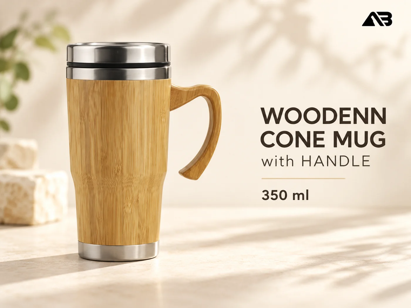 Aqua-Bot WOODENN CONE MUG with HANDLE