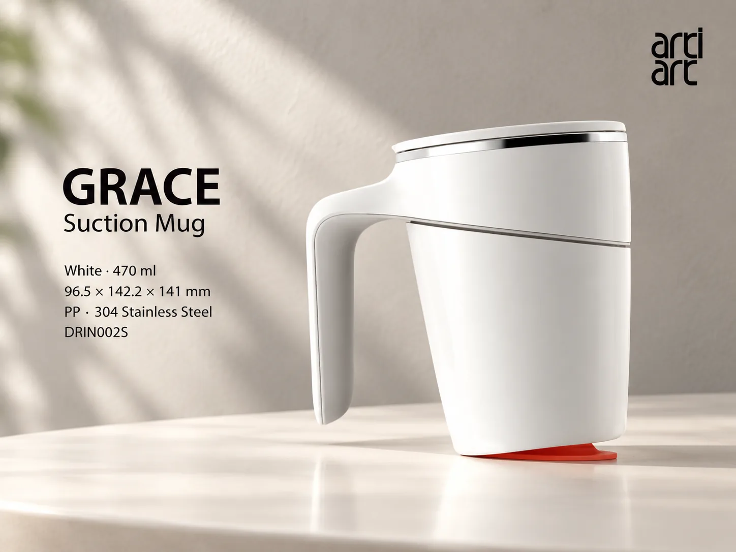 ArtiArt Grace Suction Mug 470ml