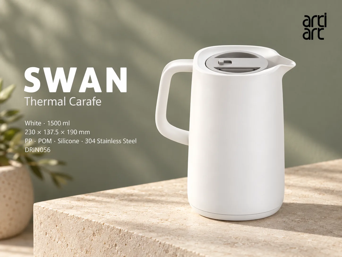 ArtiArt Swan Thermal Carafe 1500ml