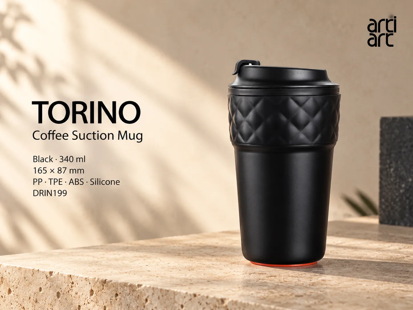ArtiArt Torino Coffee Suction Mug 340ml