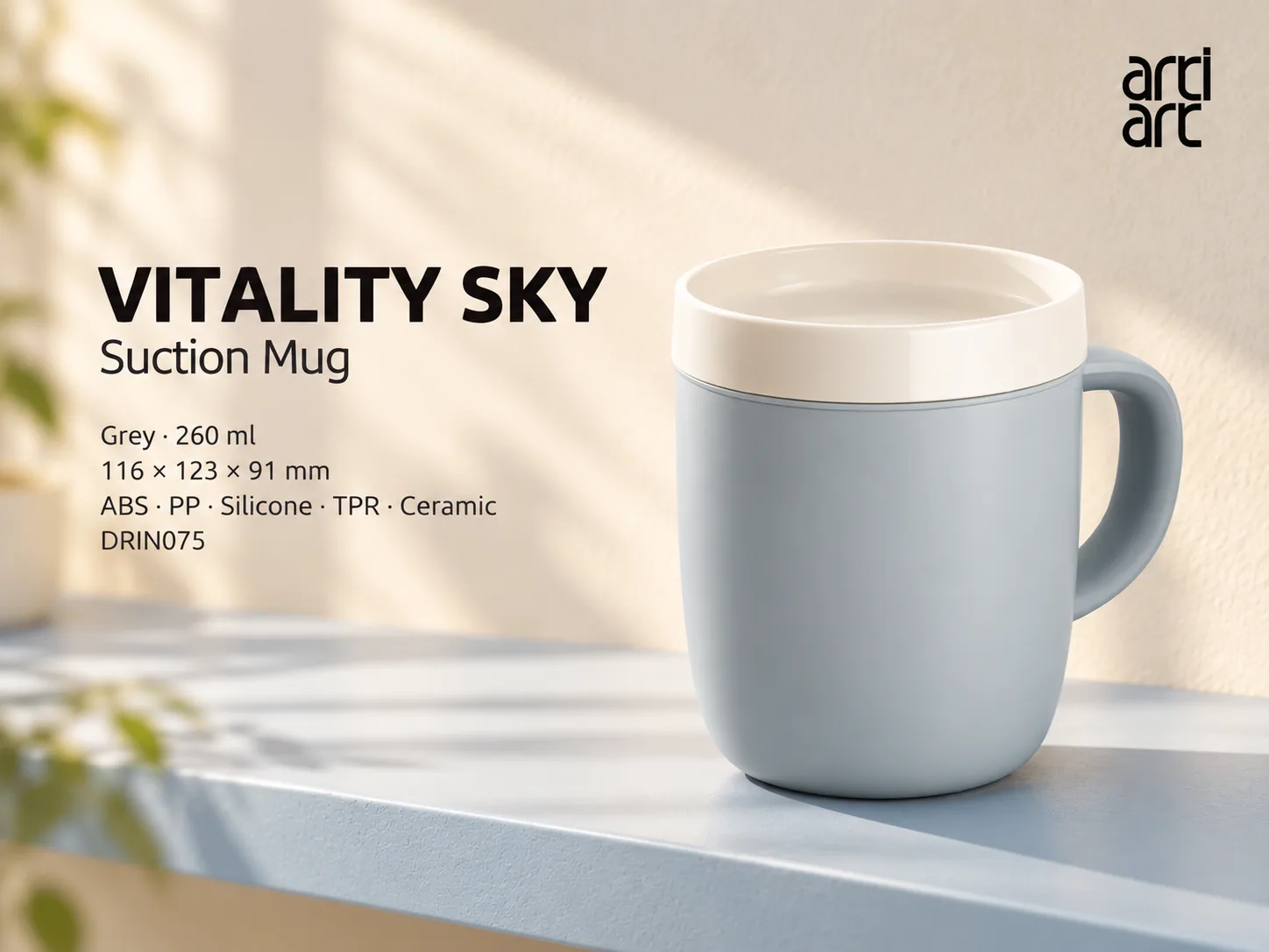ArtiArt Vitality Sky Suction Mug 260ml