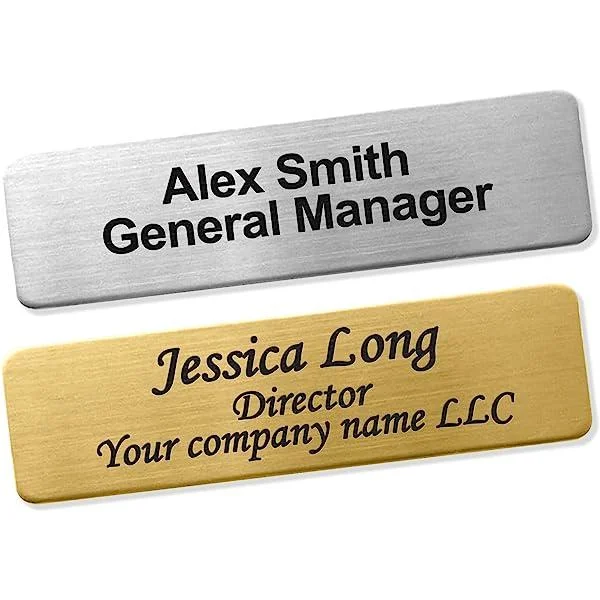 Executive Brushed Metal Name Badges (Model 7025)