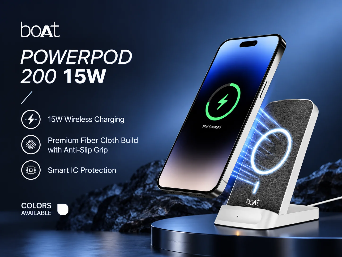 Boat PowerPod 200 15W Wireless Charger