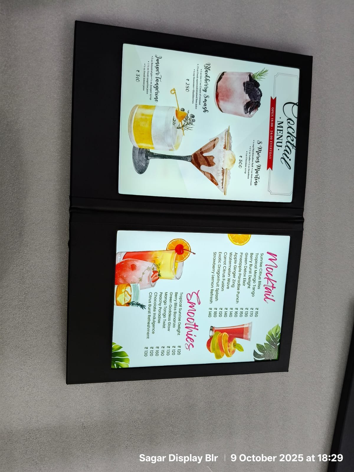 Led Menu Book
