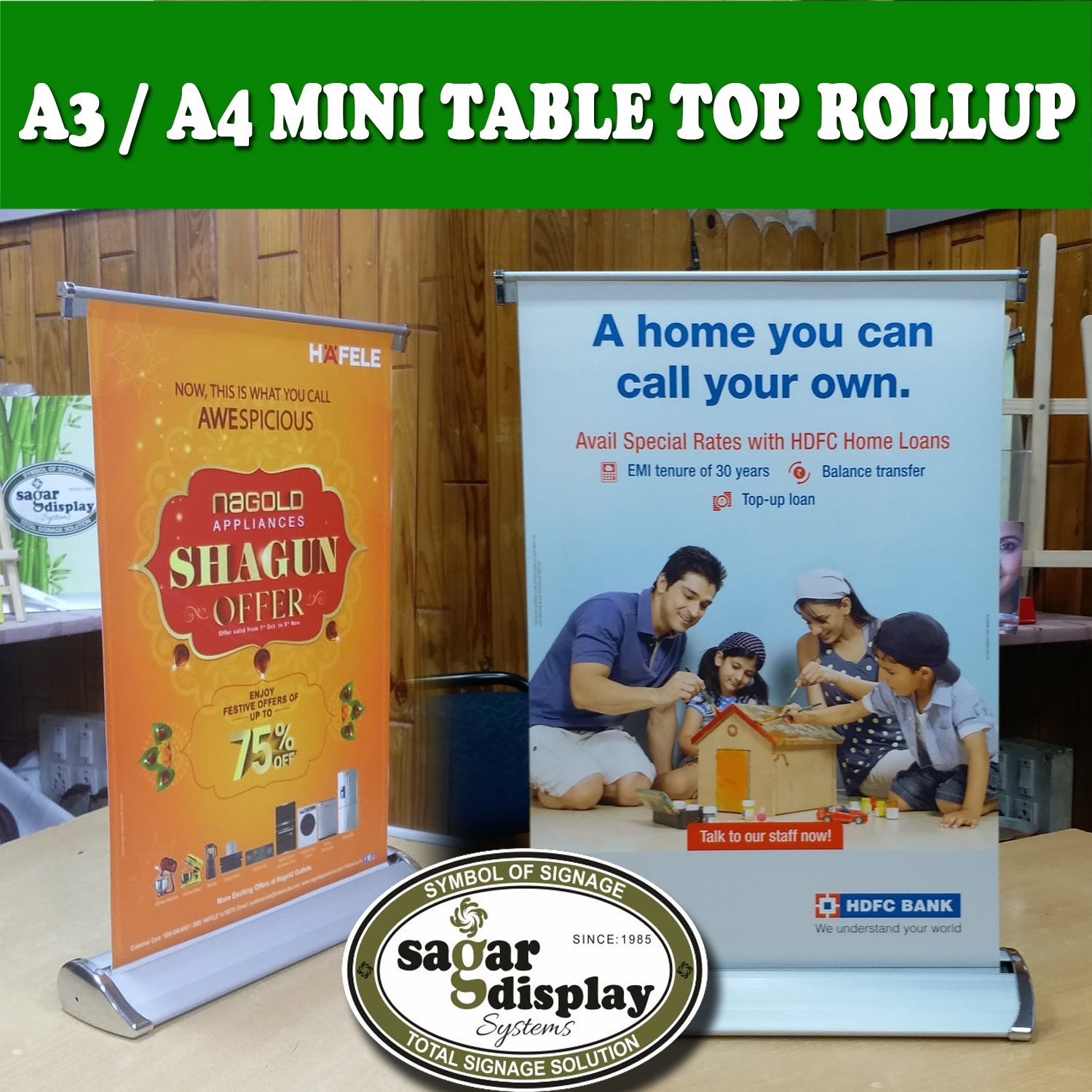 White  Aluminium PVC Roll Up Banner Standee