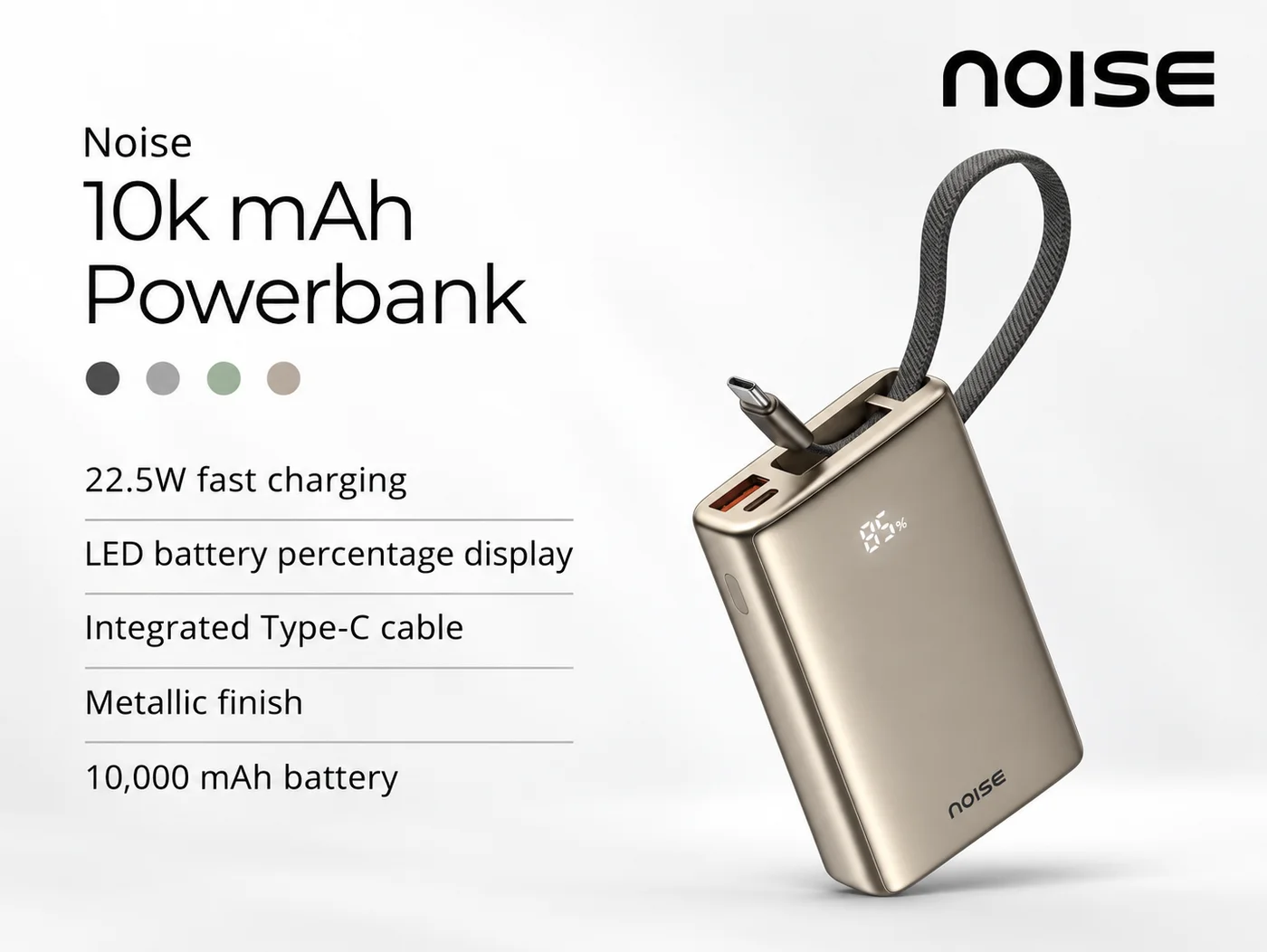 Noise 10k mAh Powerbank (22.5W Fast Charging)