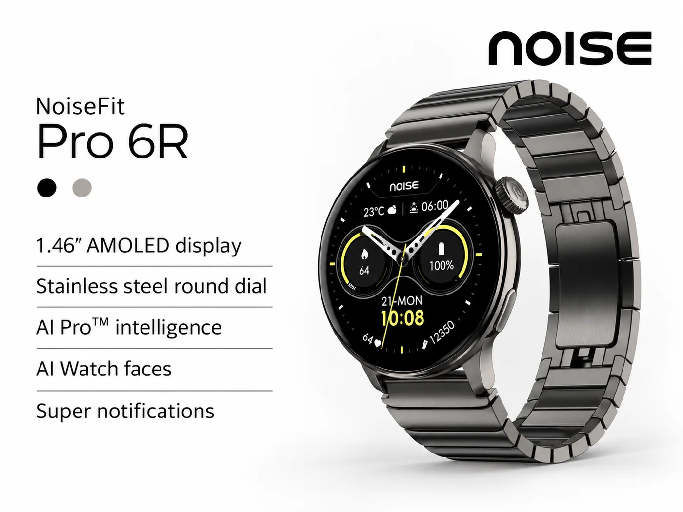 NoiseFit Pro 6R Steel Strap Smartwatch