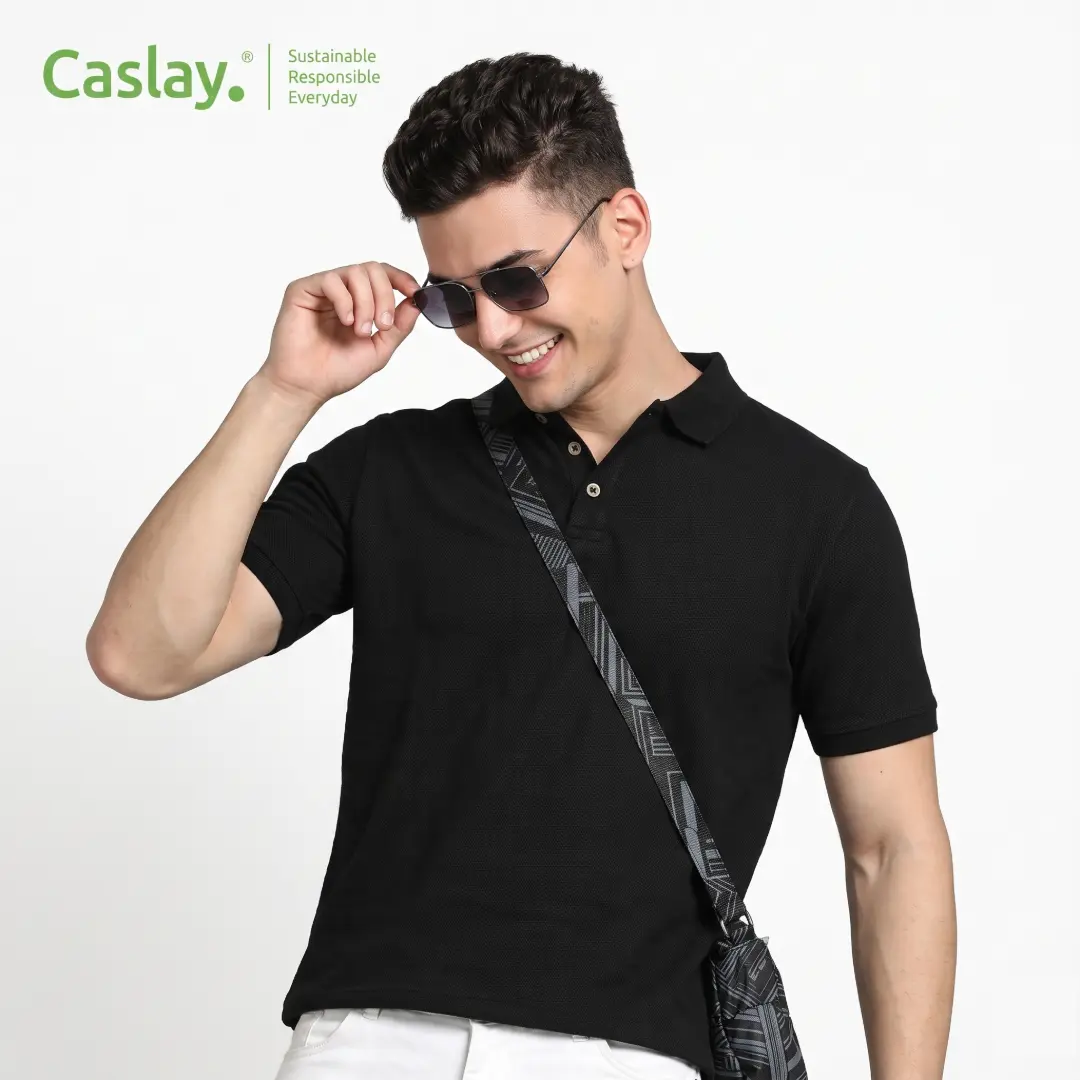 Caslay Recycled Poly-Cotton Polo T-shirt