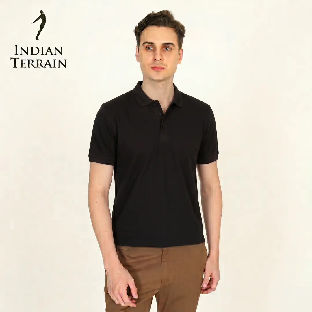 Indian Terrain Classic Solid Polo T-shirt