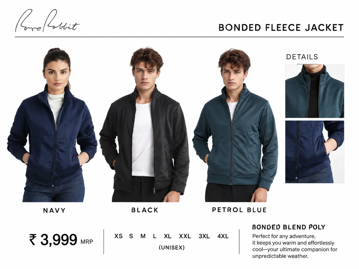 Rare Rabbit Bonded Fleece Jacket