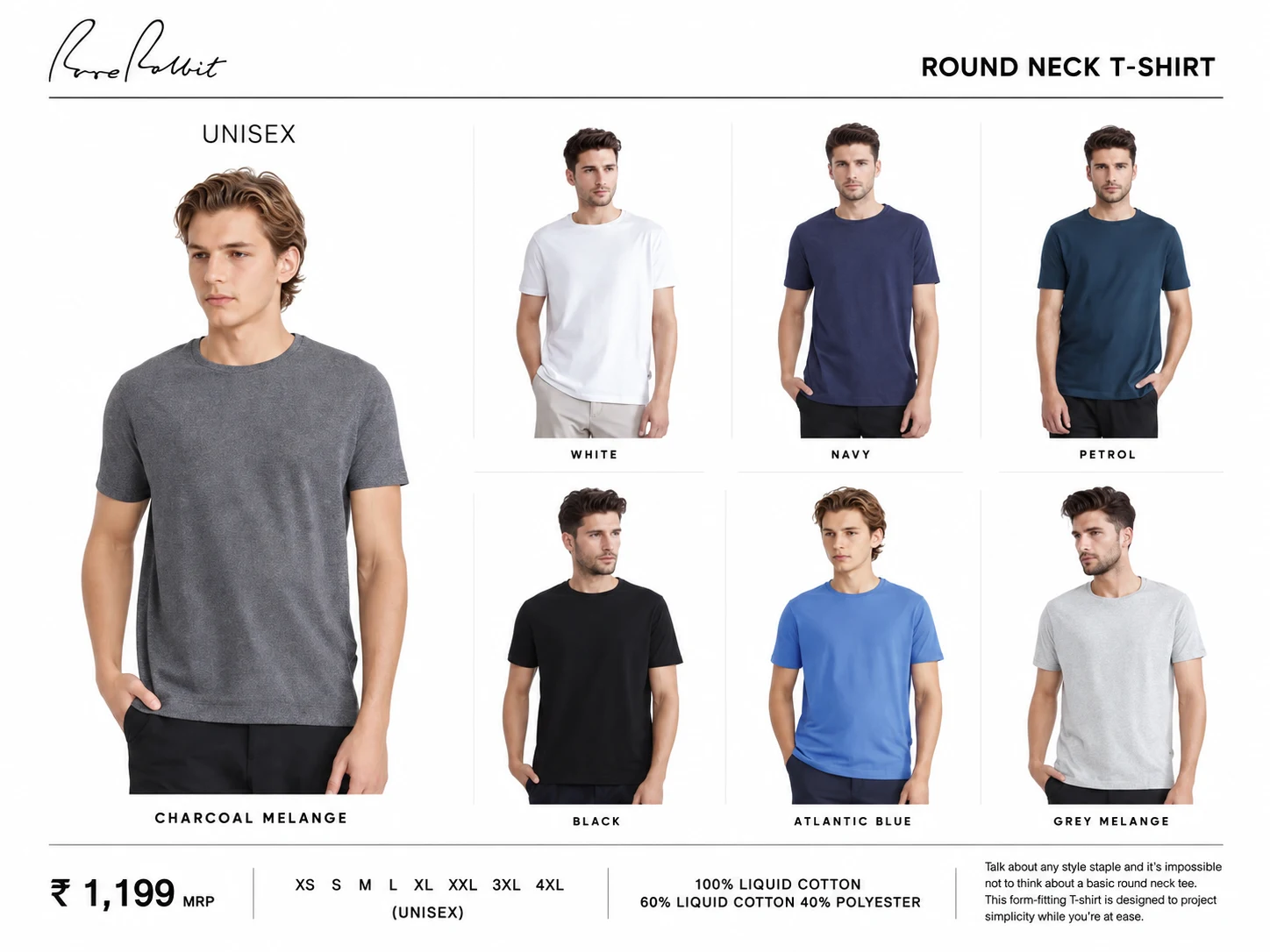 Rare Rabbit Unisex Round Neck T-Shirt