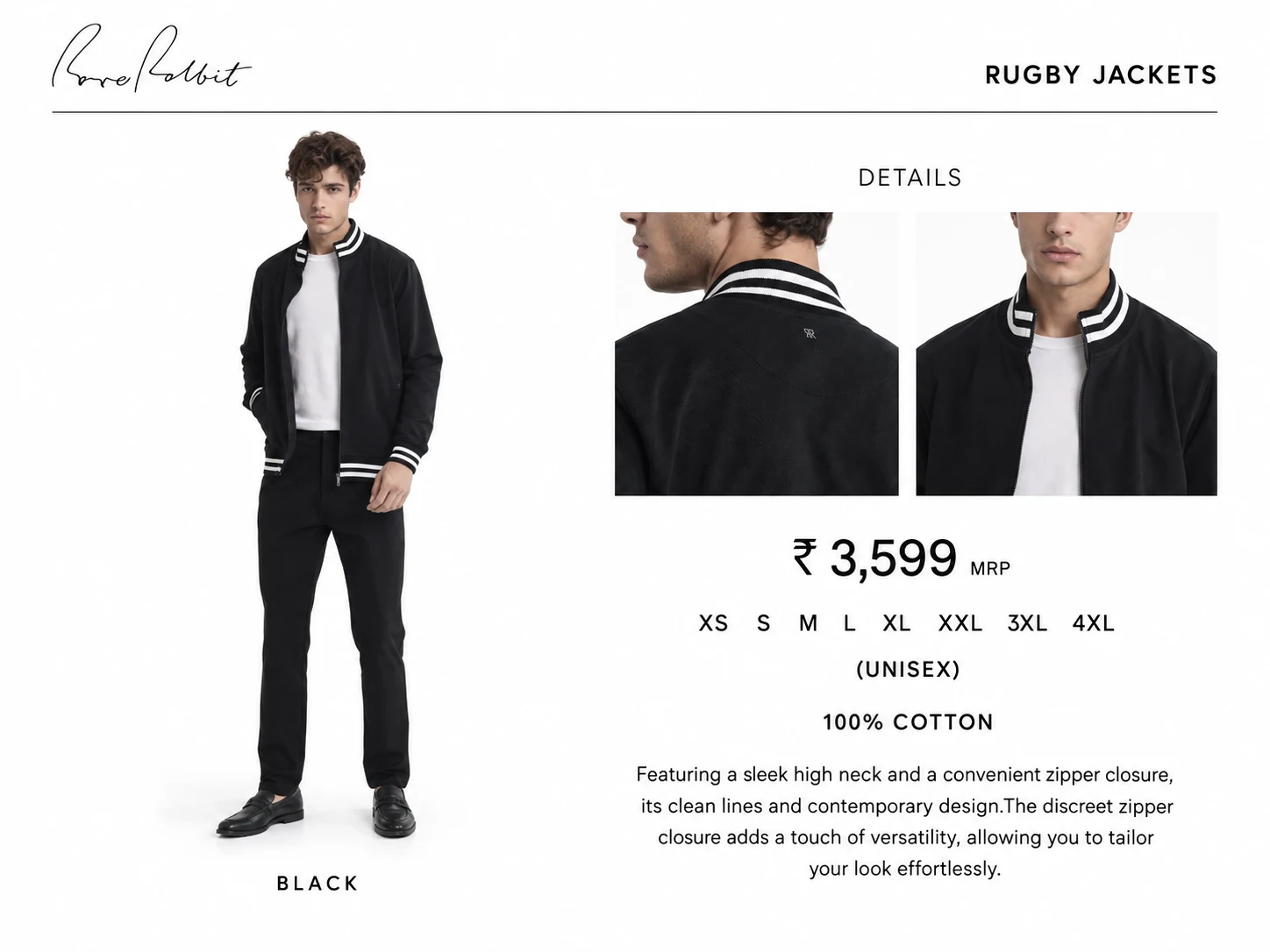 Rare Rabbit Unisex Rugby Jacket