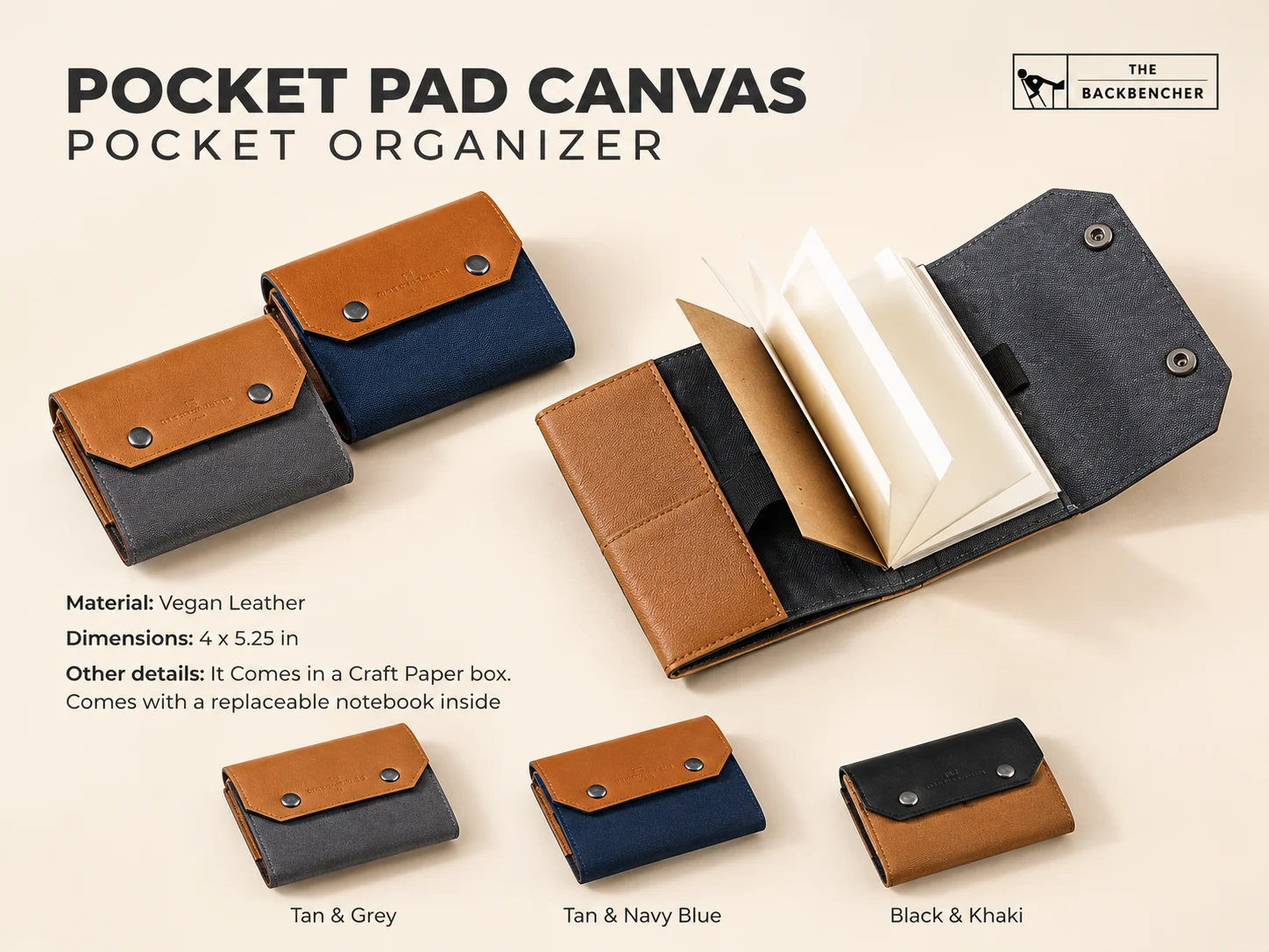 TBH Pocket Pad Canvas Pocket Organizer