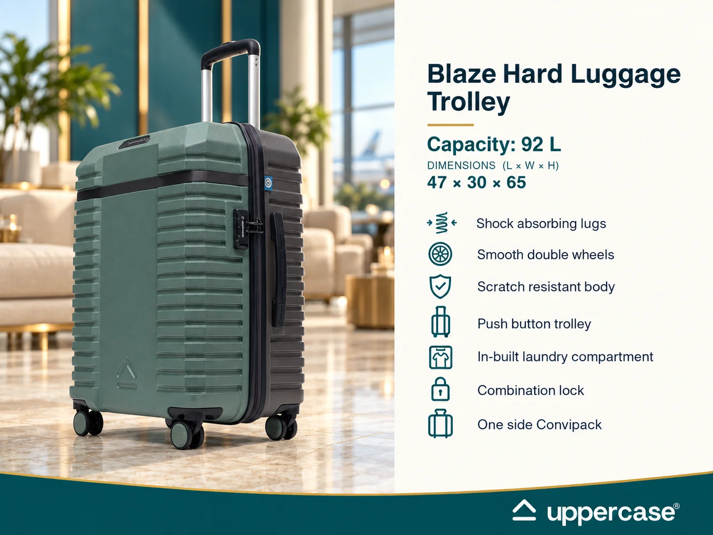 Uppercase Blaze Hard Luggage Trolley