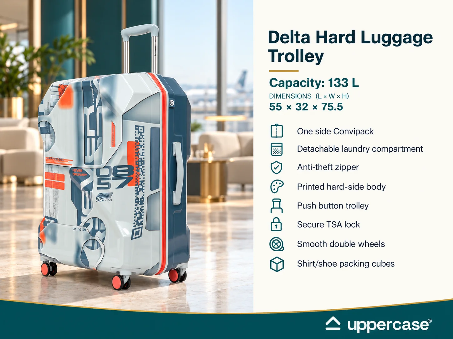 Uppercase Delta Hard Luggage Trolley