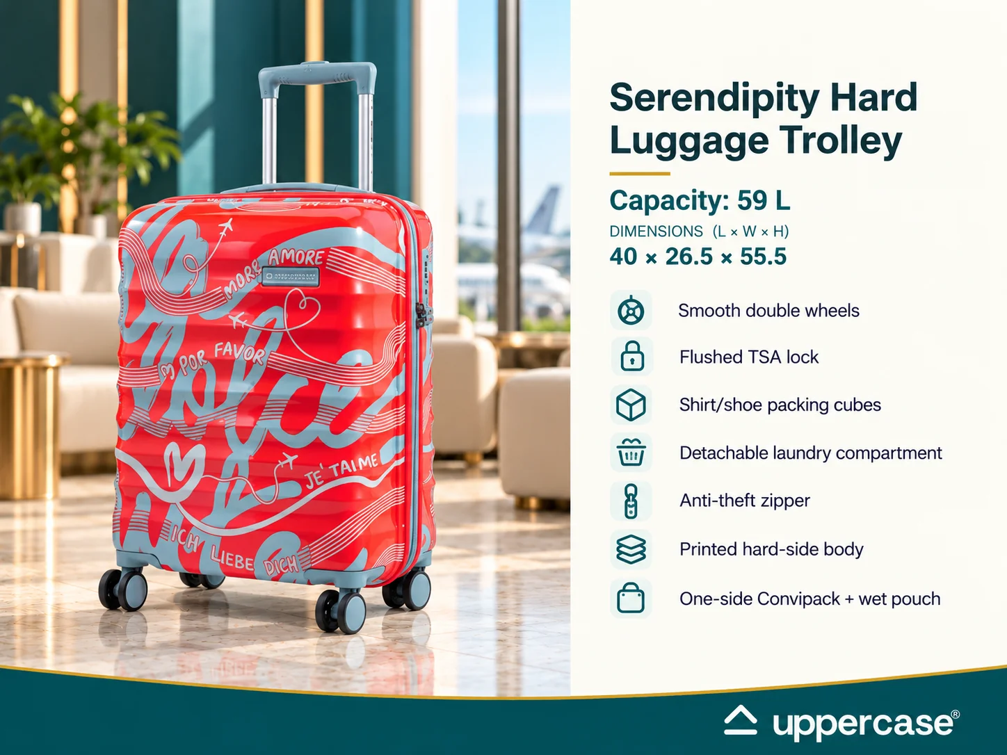 Uppercase Serendipity Hard Luggage Trolley