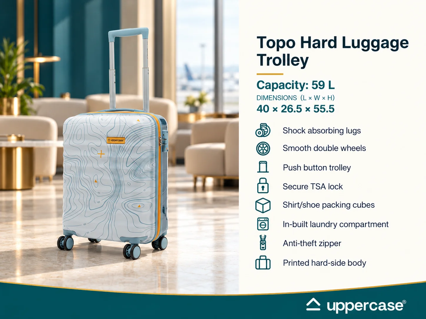 Uppercase Topo Hard Luggage Trolley